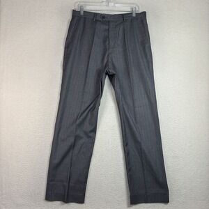 Vintage Giorgio Armani Wool Dress Pants Men 34x29 Gray Flat Front Business 90s